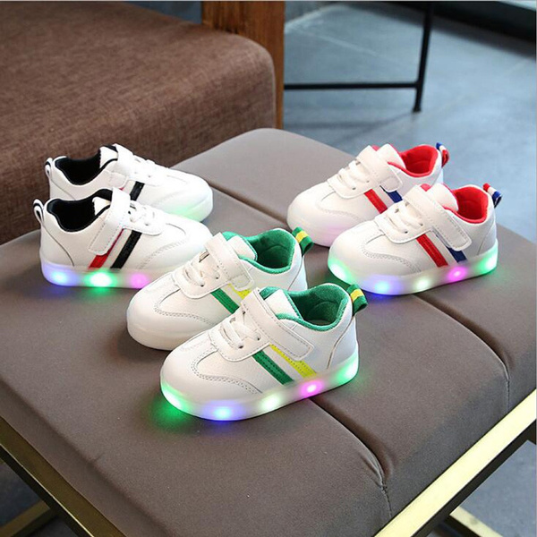 Toddler Kids Children Baby Striped Shoes LED Light Up Luminous Sneakers  Calzado para niños Kinderschoenen Sapatos infantis | Wish