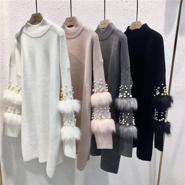 Jumpers with outlet fur sleeves