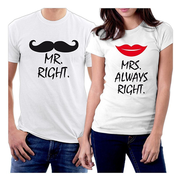 mr right mrs always right t shirts