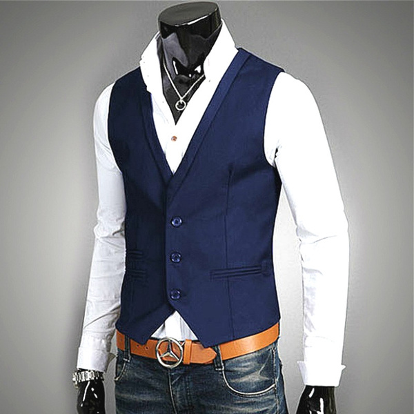 High Quality New Business and Leisure Cotton Suit Vest Men's Fashion ...