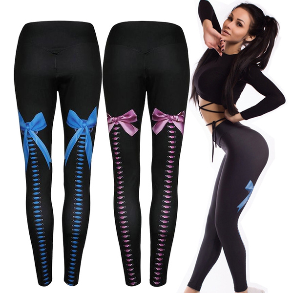 Women's Leggings Running Pant Bowknot Design Sports Yoga Pants Workout Gym  Fitness Trousers Exercise Athletic Pants Para Mujeres Pantalones Sexy Girl  Tome Ejercicio Pantalones