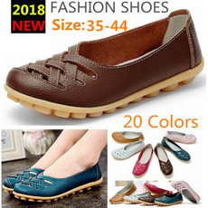 Flats, Womens Shoes, candy color, leather