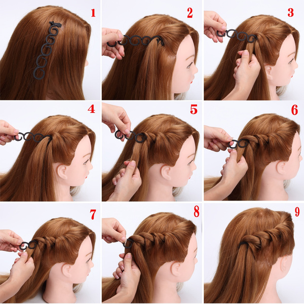 2Pcs/set Lady French Hair Braiding Tool Magic Hair Twist Styling Clip  Braider Roller Bun Maker DIY Hair Band Accessories | Wish