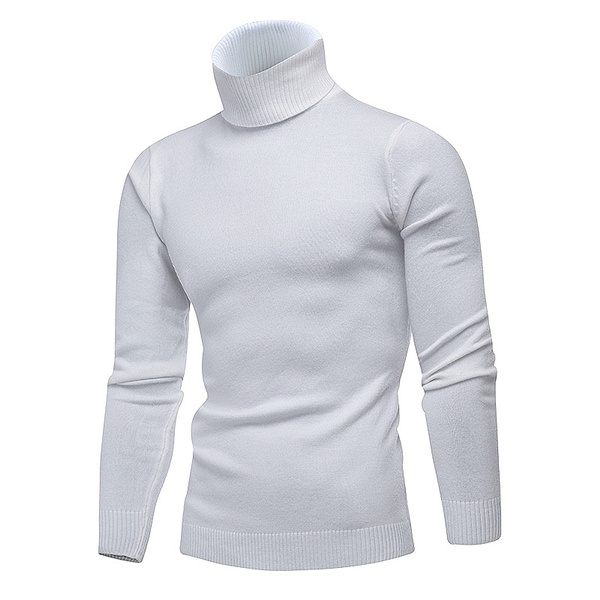 Men's Casual Turtleneck Long Sleeve Sweater New Men Fashion Winter ...