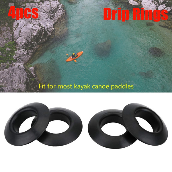 4Pcs Rubber Universal Kayak Canoe Paddle Drip Rings for Installing on