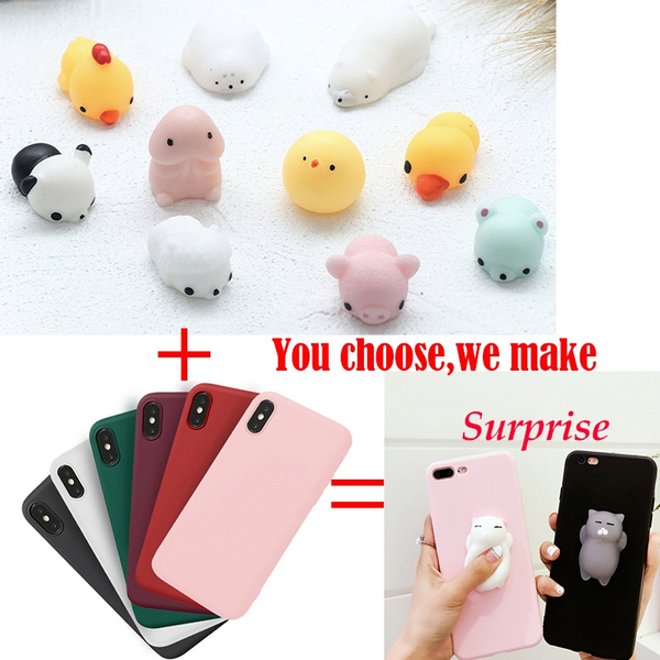 DIY Squishy 3D Pinch Poke Silicone Squeeze Squishy TPU Case Cover for iPhone5 5s se 6 6s 6 6s Plus 7 7plus 8 8plus iPhone X Choose by yourself