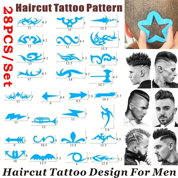 28PCS/Set BEST MEN HAIRSTYLE IDEAS! Variety Hairdressing Model DIY Cool  Hairstyles Stencil Hair Salon Pattern Tool Haircut Tattoo Design For Men/Kids  | Wish