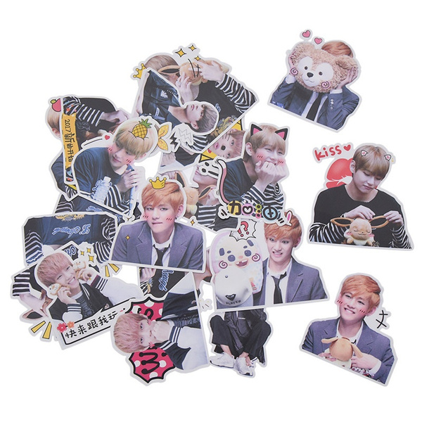 kpop bts bangtan boys cute stickers character v paper craft album diy fan s gift wish