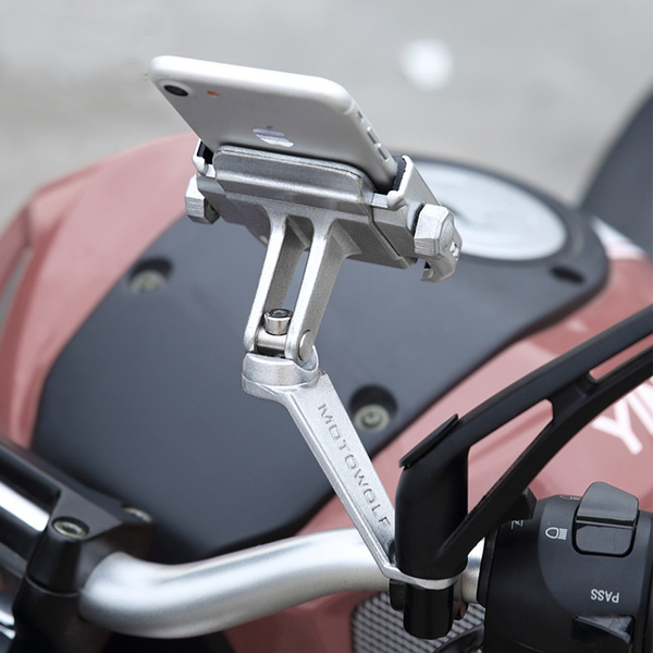 motorcycle mirror mount phone holder