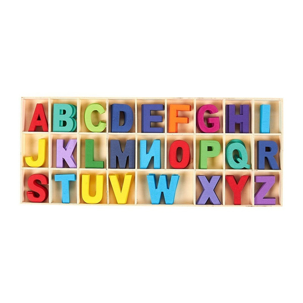 104 Piece Set Wooden Letters - Wooden Craft Letters with Storage Tray ...