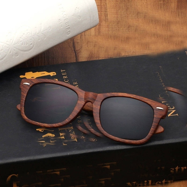 Wood frame deals sunglasses men