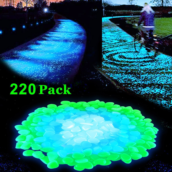 Details about   100X Glow in the Dark Garden Pebbles Glow Stones Rocks for Walkways Garden Path 