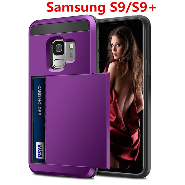 Cover for Samsung Galaxy S9 Plus Leather Kickstand Luxury Business Card Holders Mobile Phone Cover with Free Waterproof-Bag Grey5 Samsung Galaxy S9 Plus Flip Case