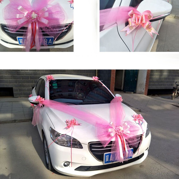 Details about   Cars Wedding Kit Organza Flower Ball Ribbon Bows Garland Wrap Party Home Decor
