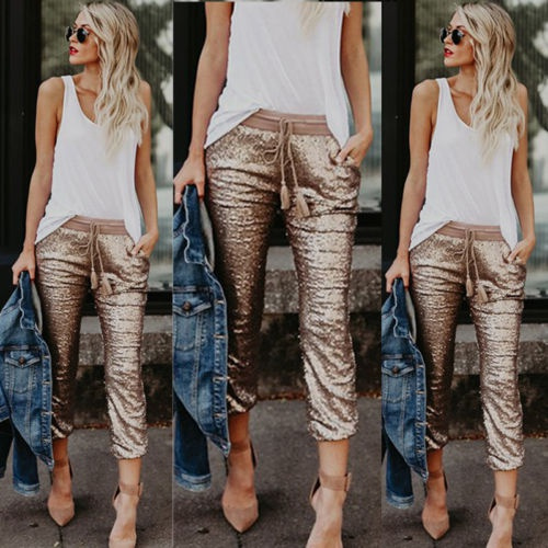 women's sequin joggers