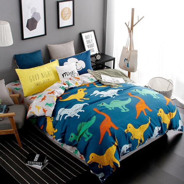 Dinosaur, Queen Macohome Kids Duvet Cover Set Queen/Full Boys Bedding with 2 Pillowcases and 1 Duvet Cover 