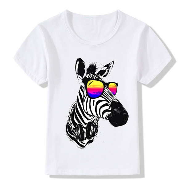 Boys/Girls's Funny Animal T-shirts Baby Kids Cool Zebra Print Tops Tees  Children Summer Short Sleeve Casual Cool Clothes | Wish
