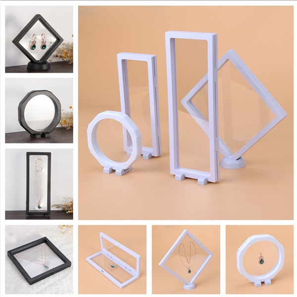 Details about   1x Clear Floating Frame Shadow Box Jewelry Necklace Display Accessories Decor 