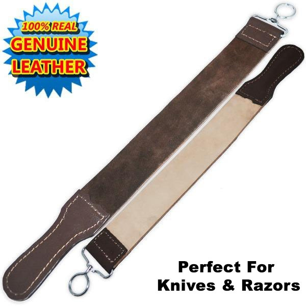 Knives Sharpening Belt Genuine Leather Strop Strap Barber Straight