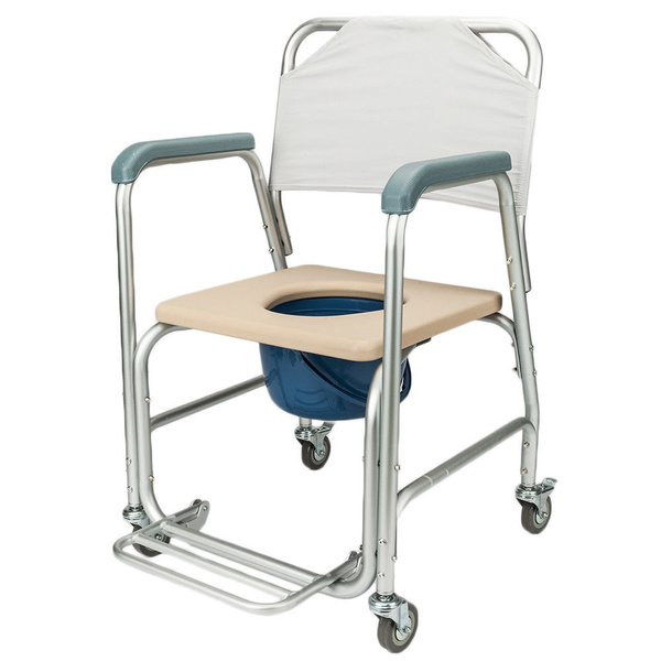 Transport Shower Bedside Commode Wheelchair Bathroom Rolling Toilet Chair | Wish