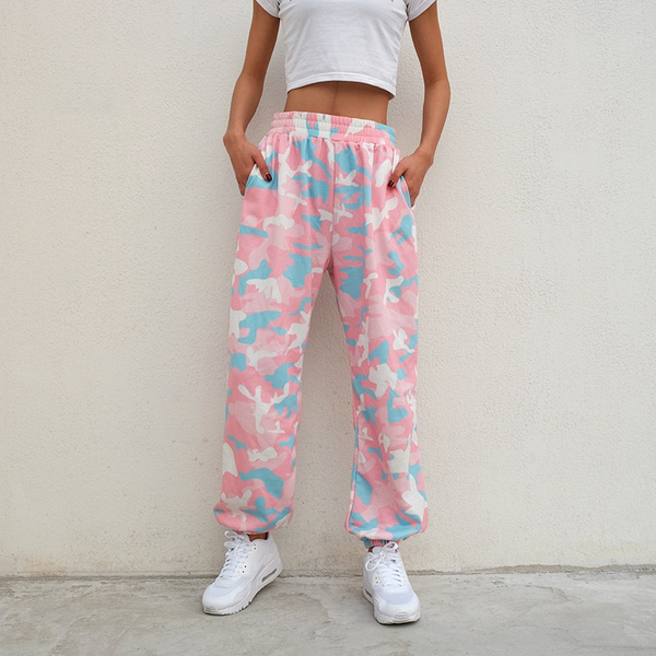 pink camo trousers womens