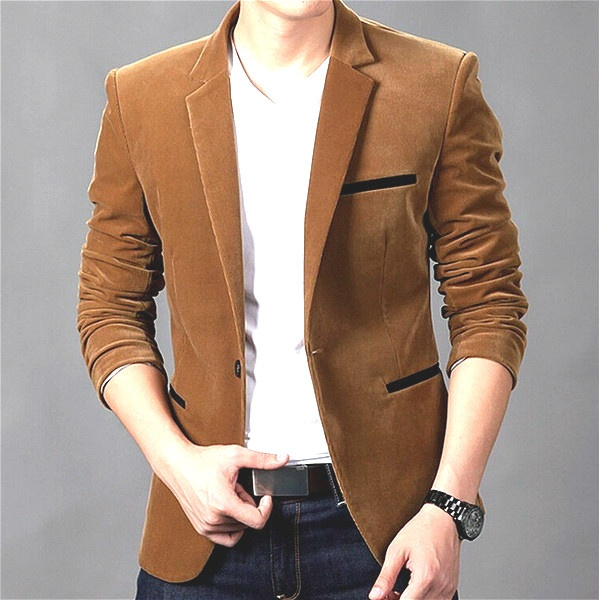 Men's casual blazers slim on sale fit