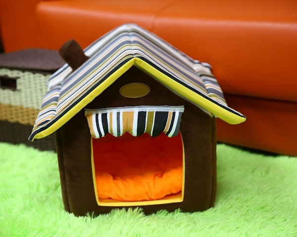 Pet House Foldable Bed With Mat Soft Winter Dog Puppy House Kennel Nest ...