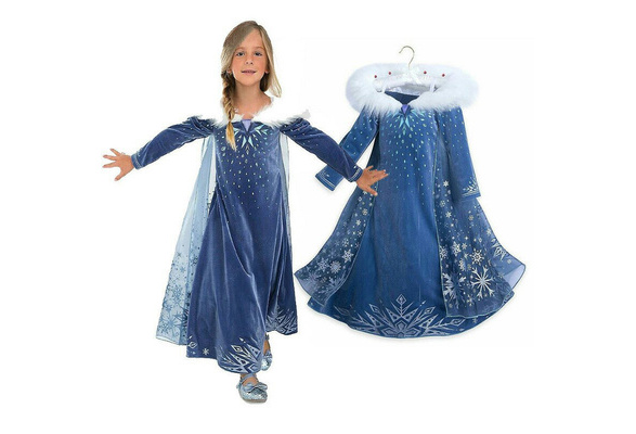 Eiskönigin Elsa Prinzessin Mädchen Kleider Weihnachten Cosplay Party Festkleider