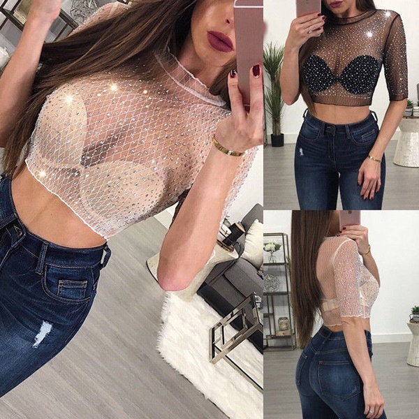 Sheer 2024 crop shirt