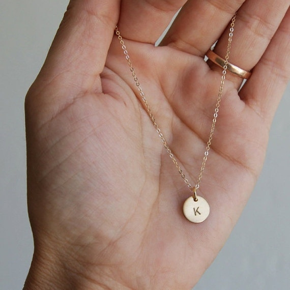 2pcs Gold Initial Round Coins Charm 