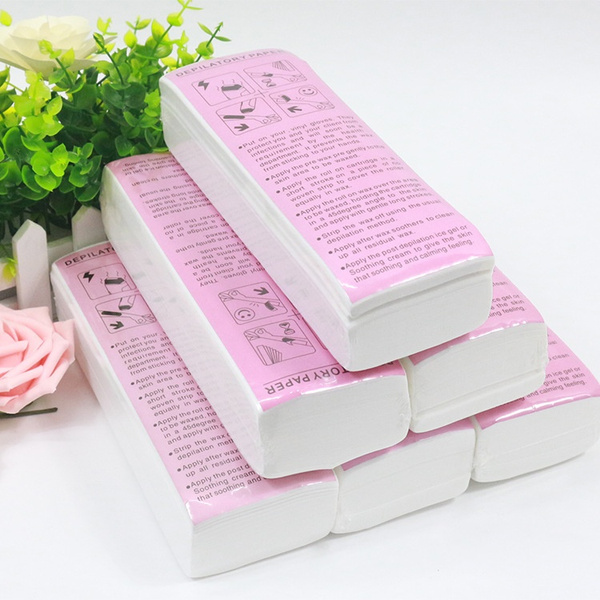 100pcs Hair Removal Wax Paper Strips for hot Wax Epilation Warmer