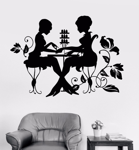 g718 Vinyl Wall Decal Nails Polish Manicure Hands Beauty Salon Stickers Mural