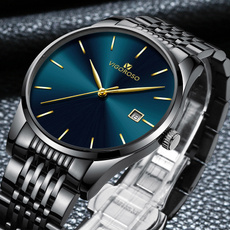 New Fashion Men's Date Day Stainless Steel Waterproof Analog Quartz Sports Business Wrist Watch