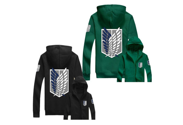 EMLAI Boys Attack on Titan AOT Hoodie Survey Corps Recon Corps Wings Manga Anime Pullover Hoodie Sweatshirt with Front Pocke