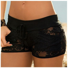 Summer, Shorts, Lace, Hollow-out