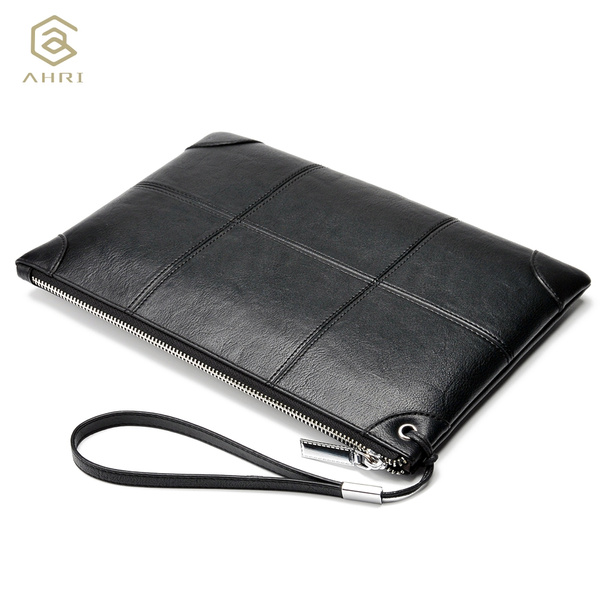 Large Clutch Bag Soft Genuine Leather Purse Male Fashion Men Long Zip Wallet