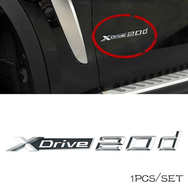 BENZEE 2pcs B338 Xdrive X-drive Car Chromed Emblem Badge Decal Fender Side Sticker Metal BMW X3 X5 X6 E53 E90