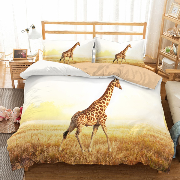 Giraffe 3d Printed Bedding Set, Giraffe Bed Set Twin