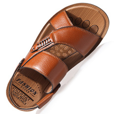 Mens Leisure Breathable Leather Beach Sandals