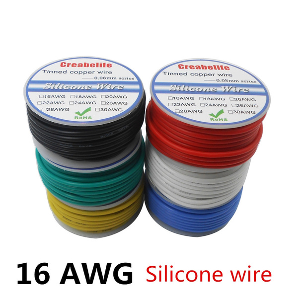 1M/3.3ft 26AWG Flexible Soft Silicone Wire Tin Copper RC Electronic Cable 8color 