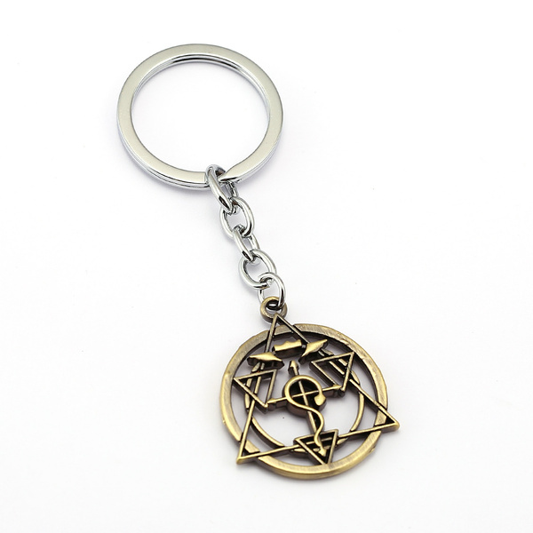 Fullmetal Alchemist Cross Snake Metal Keychain Bag Car Key Ring Anime Fan Gift