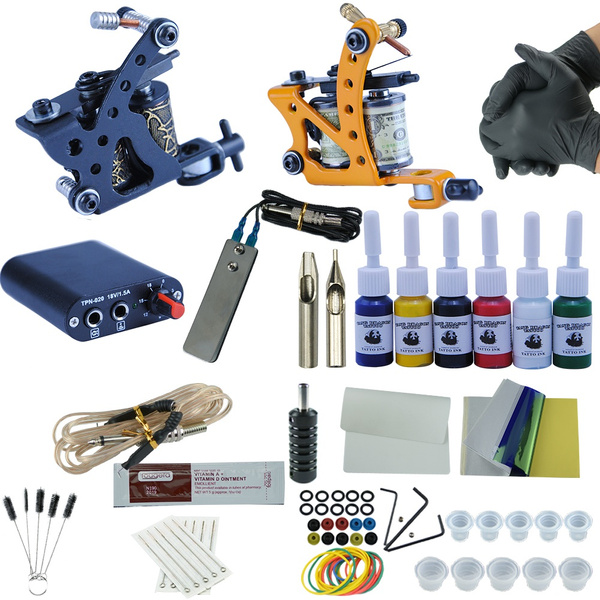 Complete Tattoo Kit Set Tattoo Machine Double Dual Power Supply Tattoo