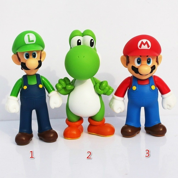 Super Mario Bros Action Figures Mario Luigi Yoshi Donkey Kong Collection  Toys