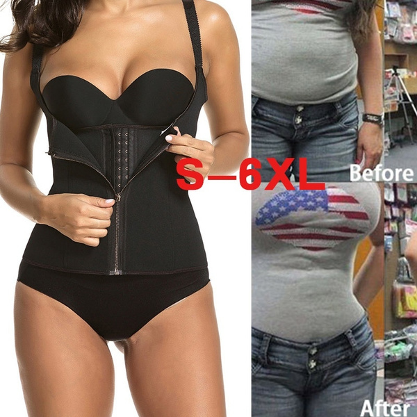 waist trainer vest with zipper plus size