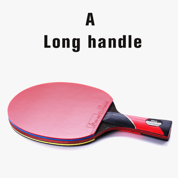 Carbon Bat Table Tennis Racket With Rubber Ping Pong Paddle Short Handle Tennis 