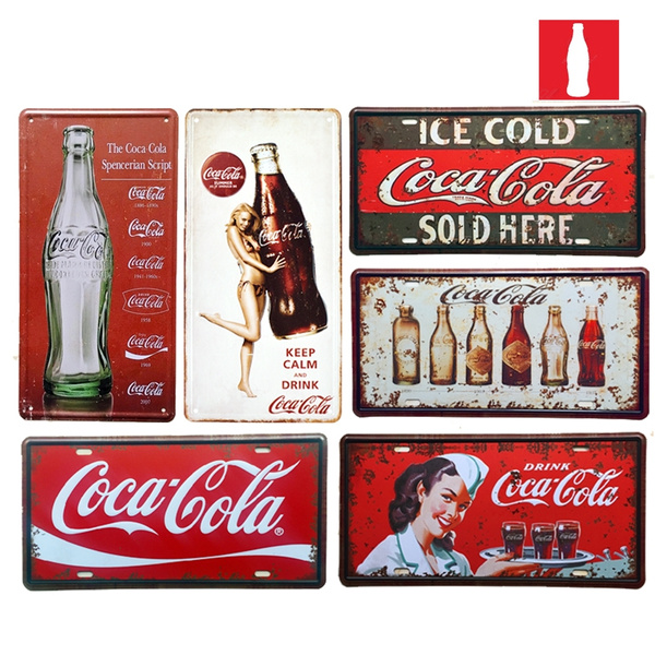 advertising plaque Coca Cola Coke drink metal tin sign 