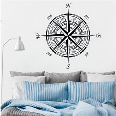Decor, Compass, Wall, Stickers