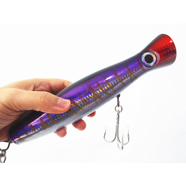 1 PCS 117g 200mm Wood Lure Fishing lure Saltwater Popper Big Game Topwater  Lure Handcraf Wood Bait Fishing Lure