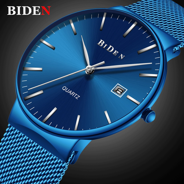 BIDEN Man Quartz Watch Men s Simple Business Watches Men Stainless Steel Waterproof Wristwatch