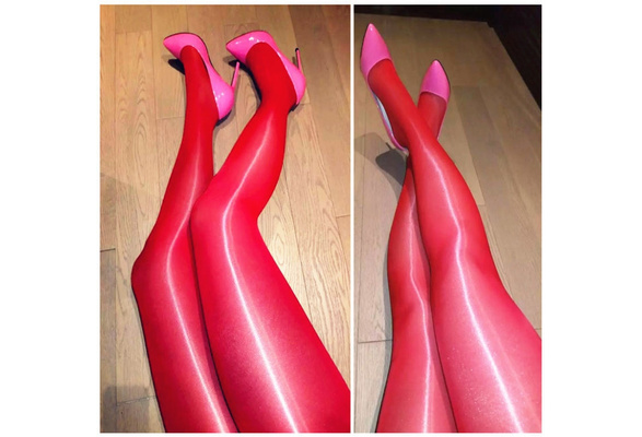 Plus Size Super Shiny Glossy Sheer 